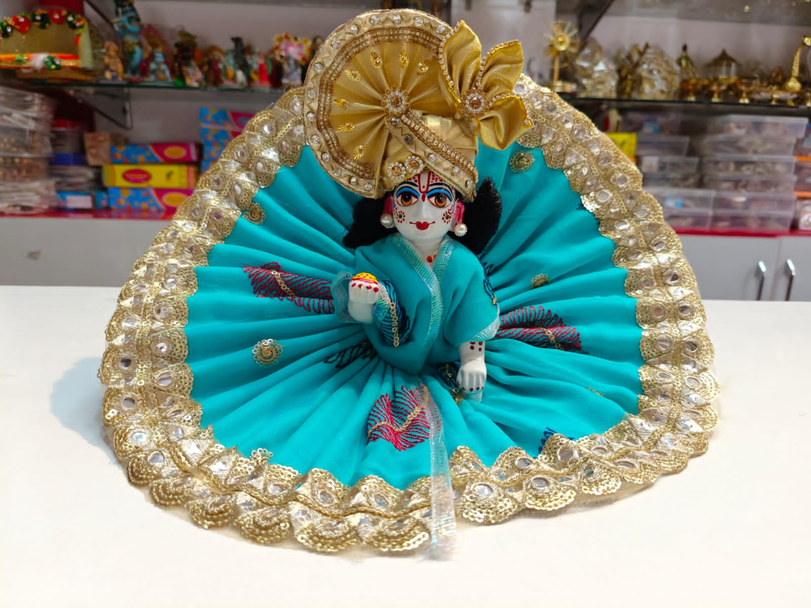 Golden Pagdi For Laddu Gopal Ji Laddu Gopal Dress