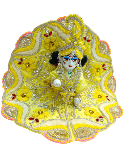 Satin Silk Heavy Work Laddu Gopal Dress at Rs 300/piece in Sirsa | ID:  2849915284012